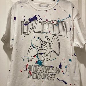 Licensed Led Zeppelin band tee, customized, New.